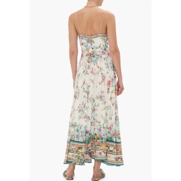 Camilla Floral Maxi Dress - White and Green - Picture 3 of 3